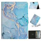 For Amazon Kindle Fire Max 11 Colored Drawing Marble Smart Leather Tablet Case(Blue Marble) - 1