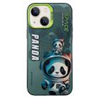 For iPhone 14 Astronaut Pattern PC Phone Case(Green Space Panda) - 1