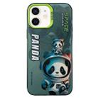 For iPhone 11 Astronaut Pattern PC Phone Case(Green Space Panda) - 1