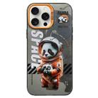 For iPhone 15 Pro Astronaut Pattern PC Phone Case(Black Panda) - 1