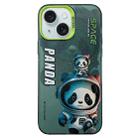 For iPhone 15 Plus Astronaut Pattern PC Phone Case(Green Space Panda) - 1