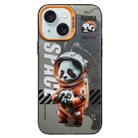 For iPhone 15 Astronaut Pattern PC Phone Case(Black Panda) - 1