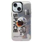 For iPhone 15 Astronaut Pattern PC Phone Case(Gray Astronaut) - 1