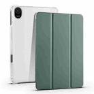 For Honor Pad 8 3-folding Transparent TPU Smart Leather Tablet Case(Green) - 1