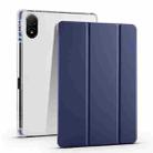 For Honor Pad V8 Pro 3-folding Transparent TPU Smart Leather Tablet Case(Dark Blue) - 1