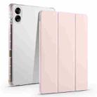 For Honor MagicPad 13 inch 3-folding Transparent TPU Smart Leather Tablet Case(Ice Pink) - 1