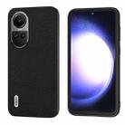 For OPPO Reno10 Pro Global / Reno10 Global ABEEL Genuine Leather Luolai Series Phone Case(Black) - 1