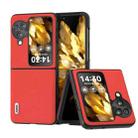 For OPPO Find N3 Flip ABEEL Genuine Leather Luolai Series Phone Case(Red) - 1
