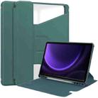 For Samsung Galaxy Tab S9 FE / S10 FE 360 Rotation Transparent Smart Leather Case(Dark Green) - 1