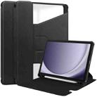 For Samsung Galaxy Tab A9+ 360 Rotation Transparent Smart Leather Case(Black) - 1
