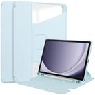 For Samsung Galaxy Tab A9+ 360 Rotation Transparent Smart Leather Case(Sky Blue) - 1