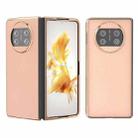 For Huawei Mate X3 Electroplating Genuine Leather + PC Litchi Texture Phone Case(Pink Gold) - 1