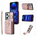 For Xiaomi Redmi Note 12 Pro 5G Global Vertical Card Bag Ring Holder Phone Case with Dual Lanyard(Rose Gold) - 1
