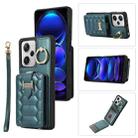 For Xiaomi Redmi Note 12 Pro 5G Global Vertical Card Bag Ring Holder Phone Case with Dual Lanyard(Dark Green) - 1