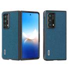 For Honor Magic Vs2 ABEEL Genuine Leather Litchi Texture Phone Case(Blue) - 1