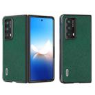 For Honor Magic Vs2 ABEEL Cross Texture Genuine Leather Phone Case(Green) - 1