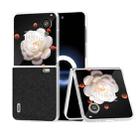For Honor Magic V Flip ABEEL Cross Texture Genuine Leather Phone Case(Black) - 1