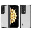 For Honor Magic V2 Dual Color Lichi Texture PU Phone Case(White) - 1