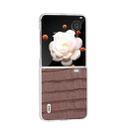 For Honor Magic V Flip ABEEL Crocodile Texture Genuine Leather Phone Case(Brown) - 2