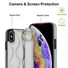 For iPhone XS / X Non-slip Full Coverage Ring PU Phone Case with Wristband(Silver) - 6