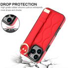 For iPhone 16 Pro Max Non-slip Full Coverage Ring PU Phone Case with Wristband(Red) - 2