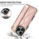 For iPhone 16 Pro Max Non-slip Full Coverage Ring PU Phone Case with Wristband(Rose Gold) - 2