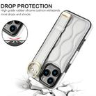 For iPhone 16 Pro Max Non-slip Full Coverage Ring PU Phone Case with Wristband(Silver) - 2