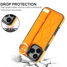 For iPhone 16 Pro Max Non-slip Full Coverage Ring PU Phone Case with Wristband(Orange) - 2