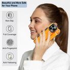 For iPhone 16 Pro Max Non-slip Full Coverage Ring PU Phone Case with Wristband(Orange) - 3