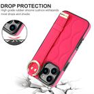 For iPhone 16 Pro Max Non-slip Full Coverage Ring PU Phone Case with Wristband(Rose Red) - 2