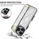 For iPhone 16 Pro Non-slip Full Coverage Ring PU Phone Case with Wristband(Silver) - 2