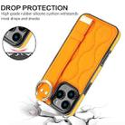 For iPhone 16 Pro Non-slip Full Coverage Ring PU Phone Case with Wristband(Orange) - 2