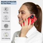 For iPhone 16 Plus Non-slip Full Coverage Ring PU Phone Case with Wristband(Red) - 3