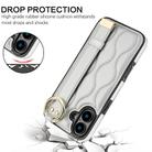 For iPhone 16 Plus Non-slip Full Coverage Ring PU Phone Case with Wristband(Silver) - 2