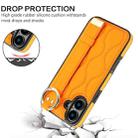 For iPhone 16 Plus Non-slip Full Coverage Ring PU Phone Case with Wristband(Orange) - 2