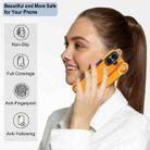 For iPhone 16 Plus Non-slip Full Coverage Ring PU Phone Case with Wristband(Orange) - 3