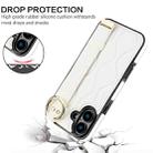 For iPhone 16 Non-slip Full Coverage Ring PU Phone Case with Wristband(White) - 2