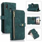 For Huawei P20 Lite Dream 9-Card Wallet Zipper Bag Leather Phone Case(Green) - 1