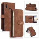 For Huawei P20 Lite Dream 9-Card Wallet Zipper Bag Leather Phone Case(Brown) - 1