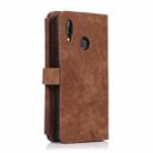 For Huawei P20 Lite Dream 9-Card Wallet Zipper Bag Leather Phone Case(Brown) - 3