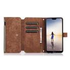 For Huawei P20 Lite Dream 9-Card Wallet Zipper Bag Leather Phone Case(Brown) - 4