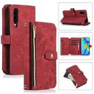 For Huawei P30 Dream 9-Card Wallet Zipper Bag Leather Phone Case(Red) - 1