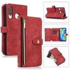 For Huawei P30 Lite Dream 9-Card Wallet Zipper Bag Leather Phone Case(Red) - 1