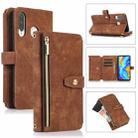 For Huawei P30 Lite Dream 9-Card Wallet Zipper Bag Leather Phone Case(Brown) - 1