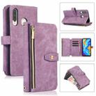 For Huawei P30 Lite Dream 9-Card Wallet Zipper Bag Leather Phone Case(Purple) - 1