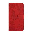 For Samsung Galaxy A05 Skin Feel Butterfly Embossed Flip Leather Phone Case(Red) - 2