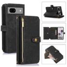 For Google Pixel 7a Dream 9-Card Wallet Zipper Bag Leather Phone Case(Black) - 1