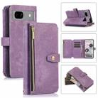 For Google Pixel 7a Dream 9-Card Wallet Zipper Bag Leather Phone Case(Purple) - 1