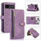 For Google Pixel 6a Dream 9-Card Wallet Zipper Bag Leather Phone Case(Purple) - 1