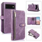 For Google Pixel 6 Dream 9-Card Wallet Zipper Bag Leather Phone Case(Purple) - 1